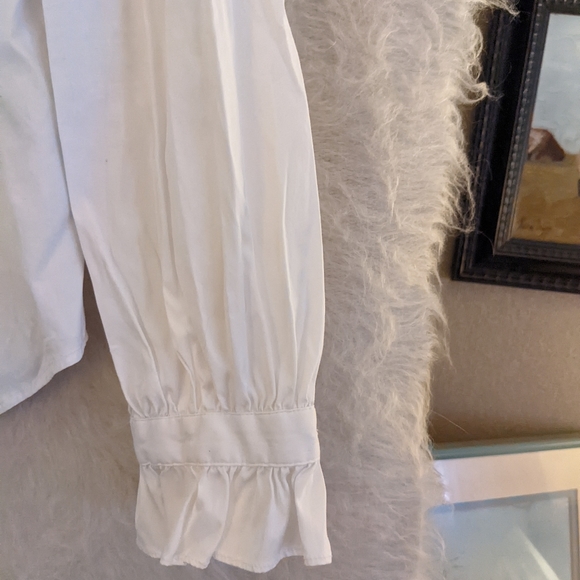 White Cotton Tailored Blouse - Picture 3 of 4